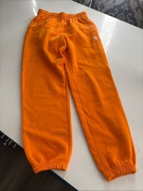 adidas Orange Trefoil Fleece Joggers